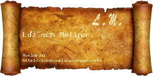 Lösch Melina névjegykártya